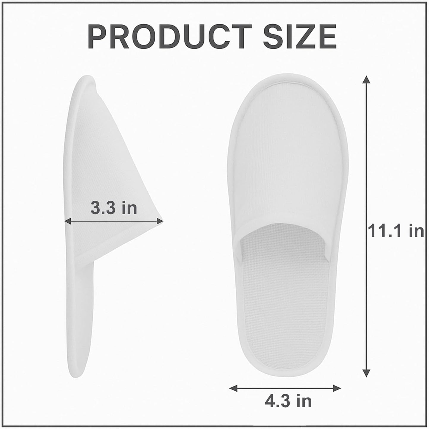 Disposable Spa Slippers - Soft Fleece, Individually Wrapped | 24 Pairs for Hotels, Travel & Home Use - White