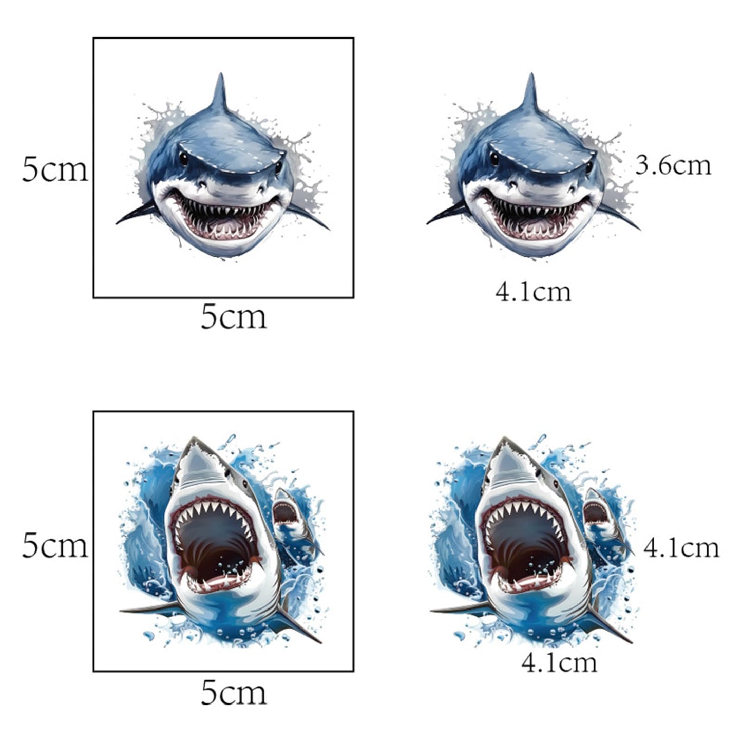 20pcs Shark Temporary Tattoos for Kids, Cool Sea Animal Birthday Party Favors, Cute Decoration Sticker Gifts for Girl Boys Home Activity Class Prizes Carnival Christmas Rewards