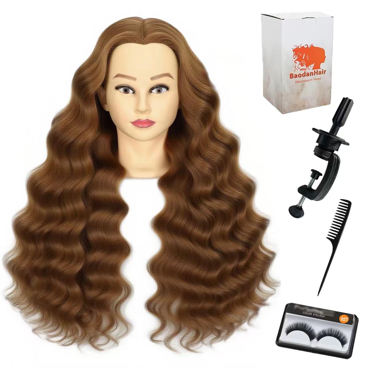 Human Hair Mannequin Head for Hairstyling | Heat Resistant Doll Head for Cosmetology Practice (Blond 27#)