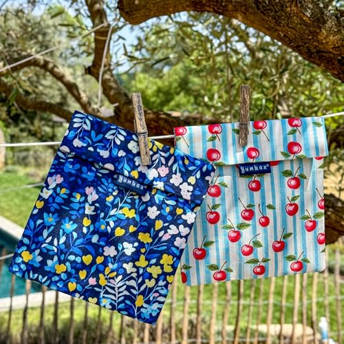 Yumbox Insulated Reusable Sandwich & Snack Bags - Cherry Stripe