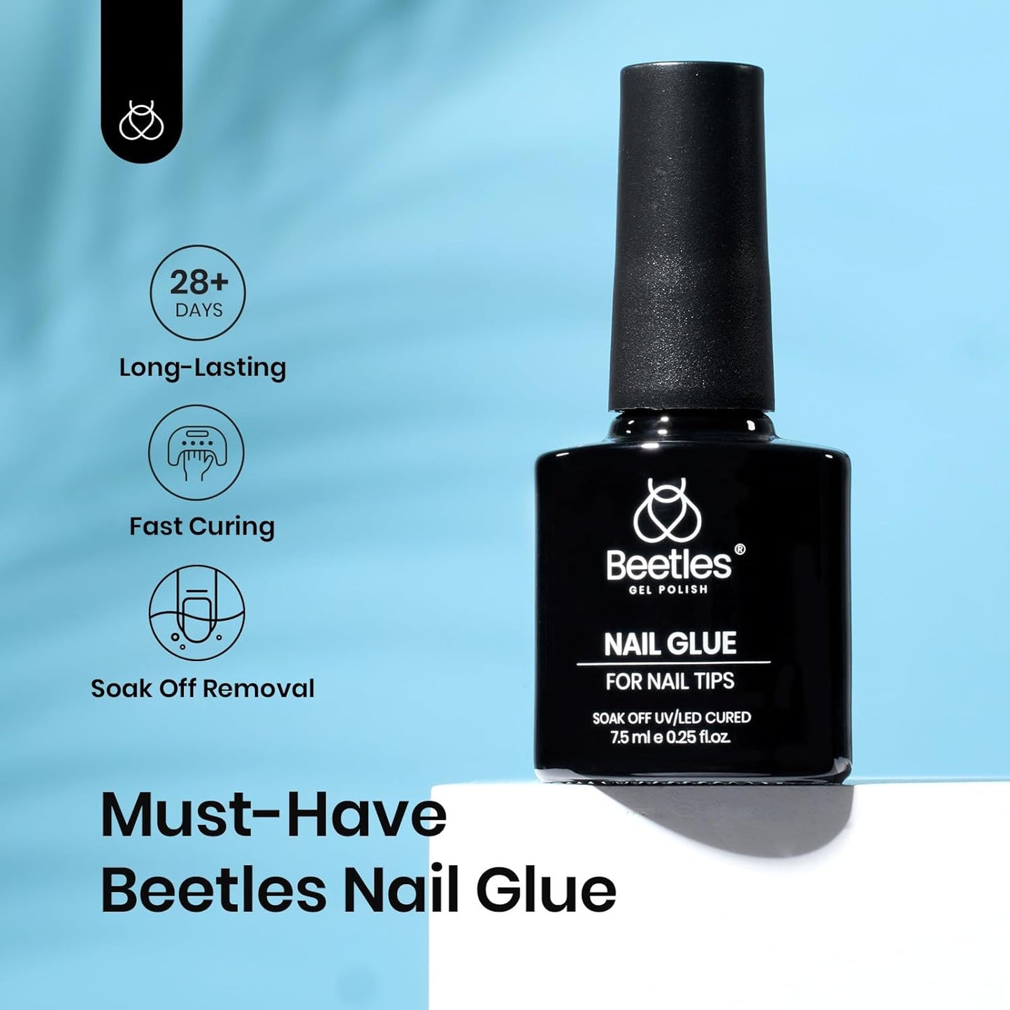 Beetles 9 in 1 Nail Glue Gel - Long-Lasting UV Curing for Acrylic & Press-On Nails | Summer Nail Art Essentials
