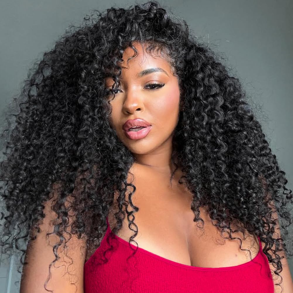 Curly Half Wig - Human Hair Water Wave 24 Inch | 200% Density, Glueless, Beginner Friendly