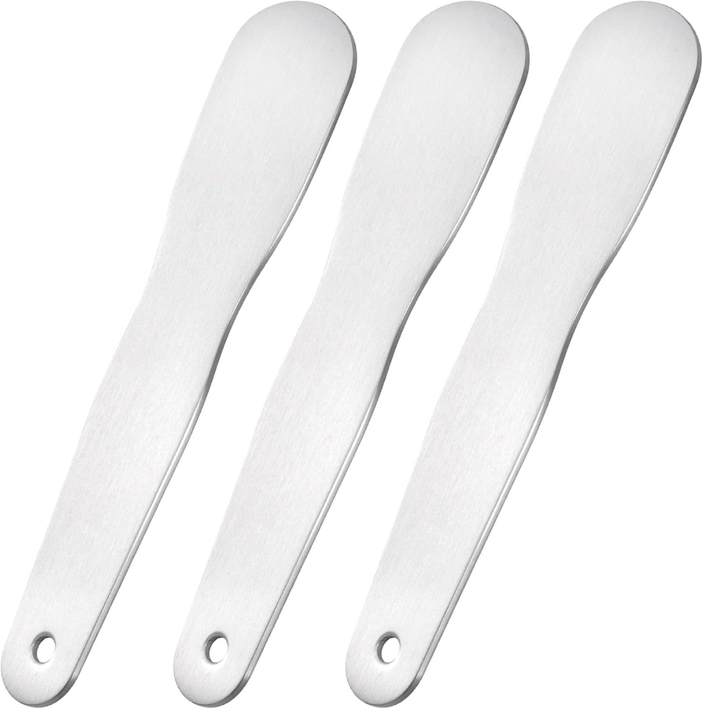 Pndeyo Mini Stainless Steel Makeup Spatula Set - 3 Reusable Cream Applicators for Skincare | 2.87x0.49in Silver Tools