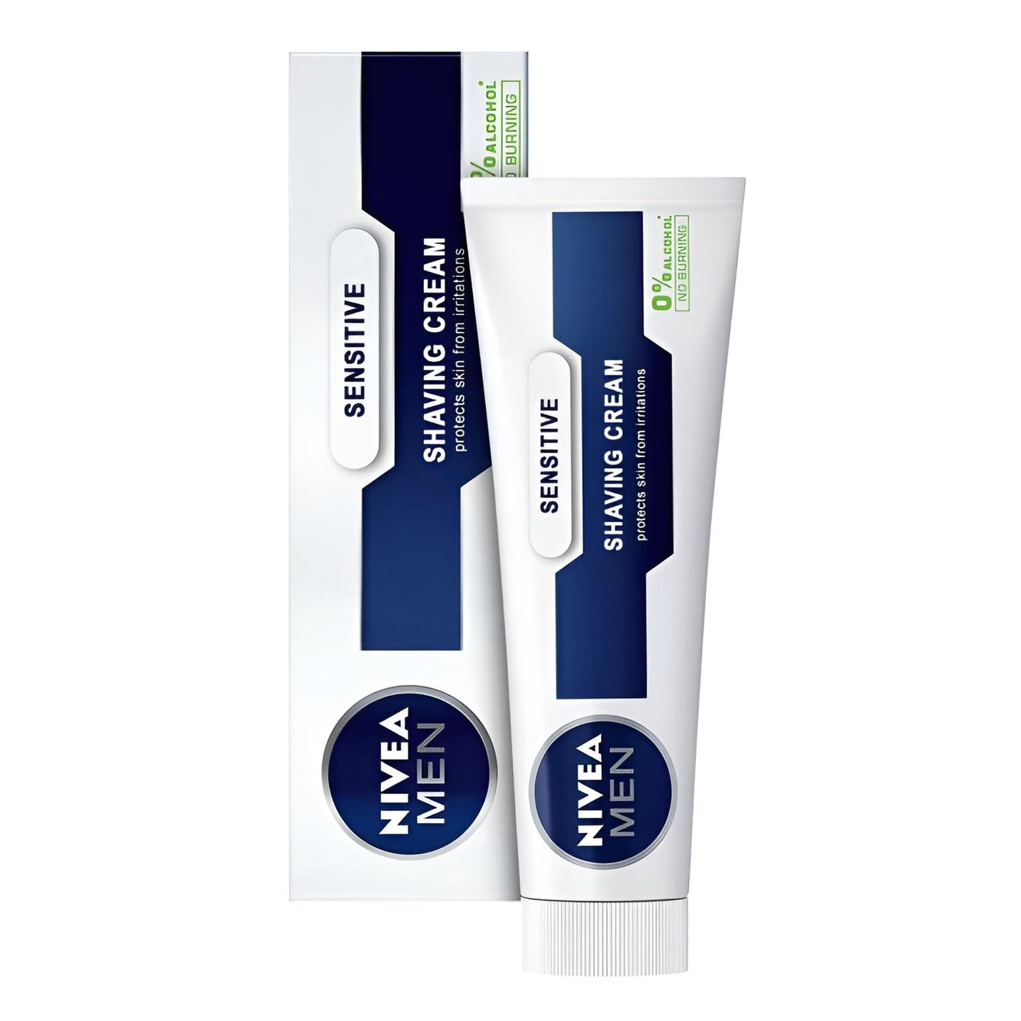 Gentle and Soothing NIVEA MEN Sensitive Shaving Cream for Men with Sensitive Skin, Alcohol-Free Formula with Chamomile and Witch Hazel for Comfort and Smooth Shave, 3.38 fl oz (100 ml)