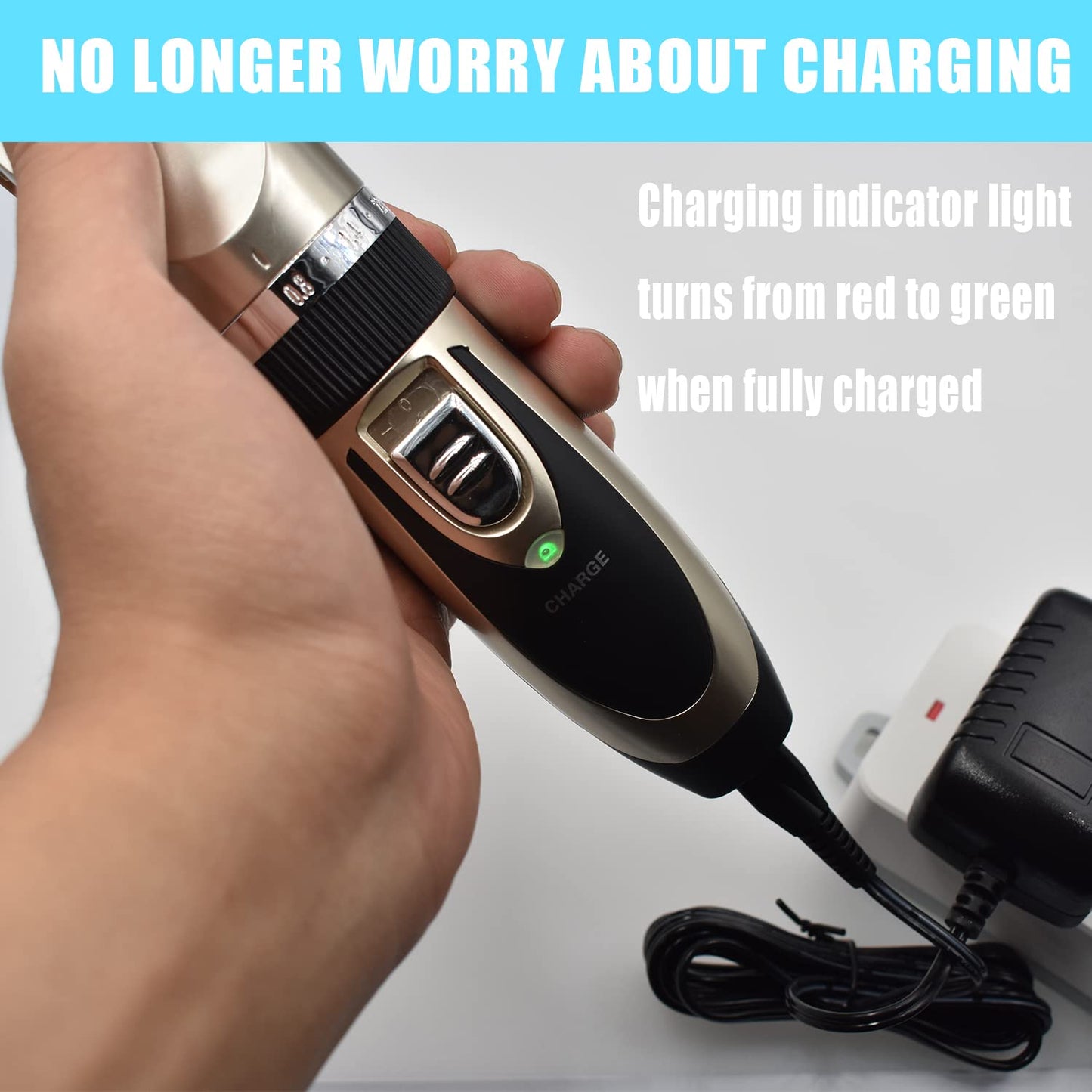 BOEEA Charger Fits oneisall Low Noise Dog Clippers, Replacement Charger Cord Compatible with SUPRENT Hair Clippers