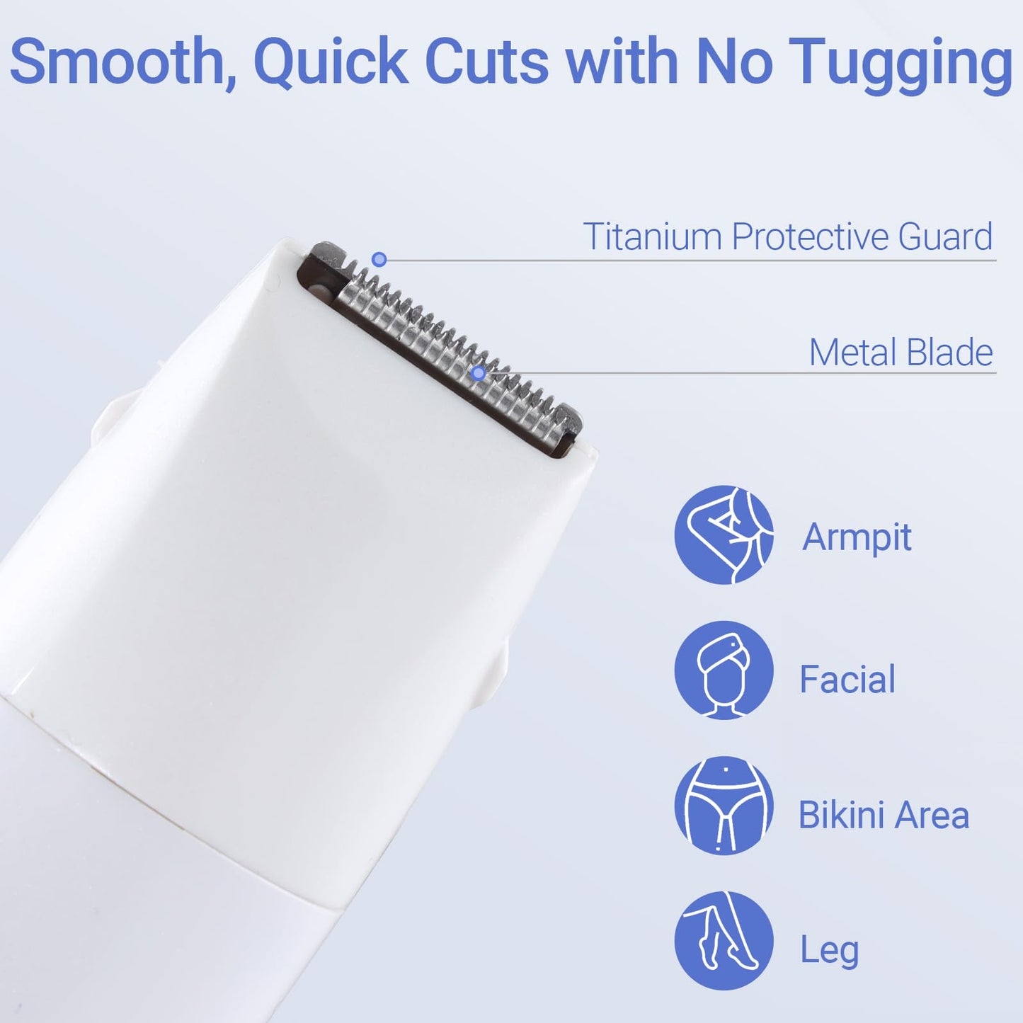 Shaver for Women, 6-in-1 Body Hair Trimmer, Facial & Pubic Hair Removal, IPX7 Waterproof Wet & Dry Grooming Electric Shaver Kit,Cordless Travel Razor with USB Charging Dock