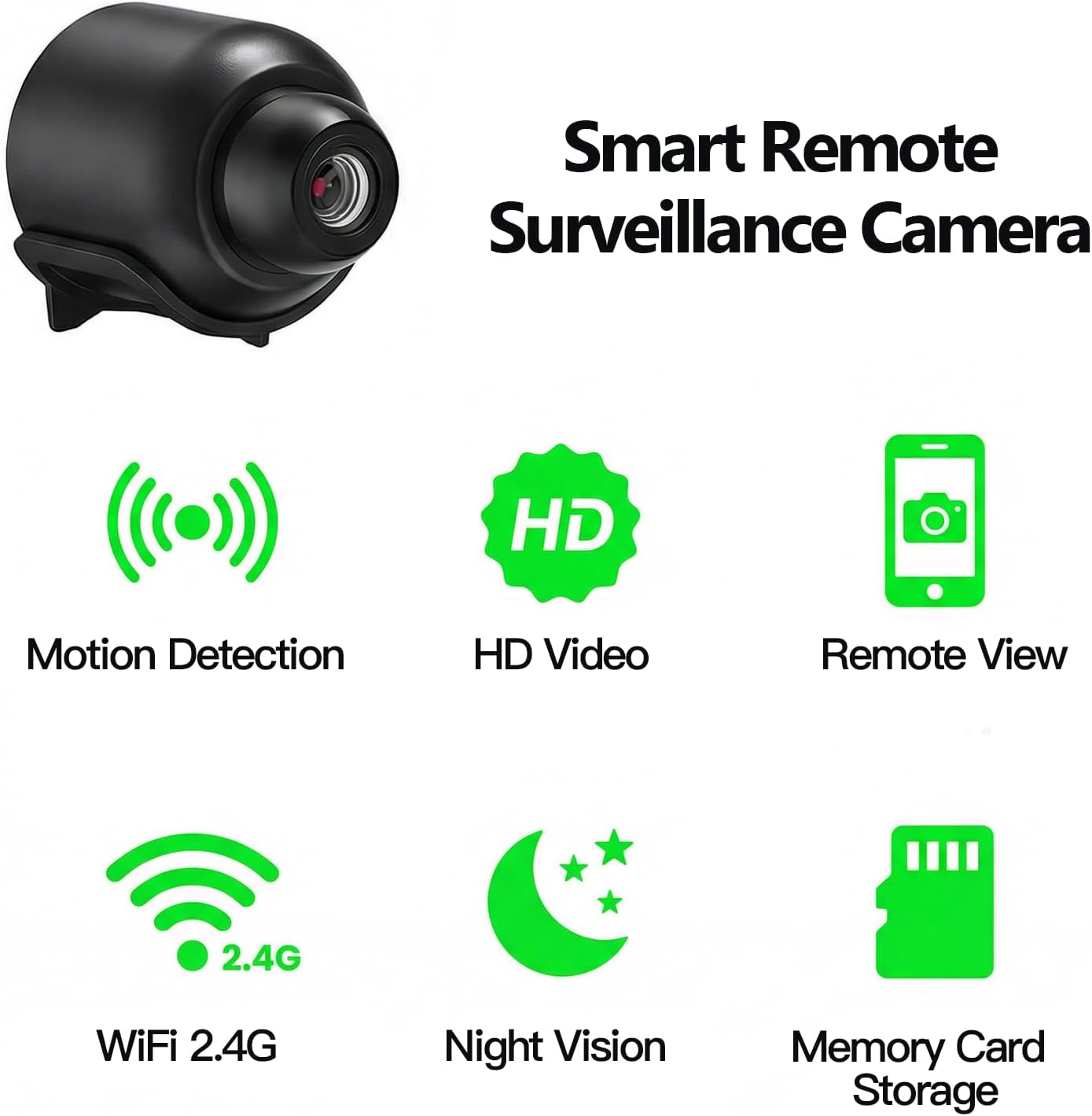 Mini WiFi Camera - Wireless Indoor Security Camera with Motion Detection & Night Vision | Compact Design for Home, Nanny, or Pet Monitoring
