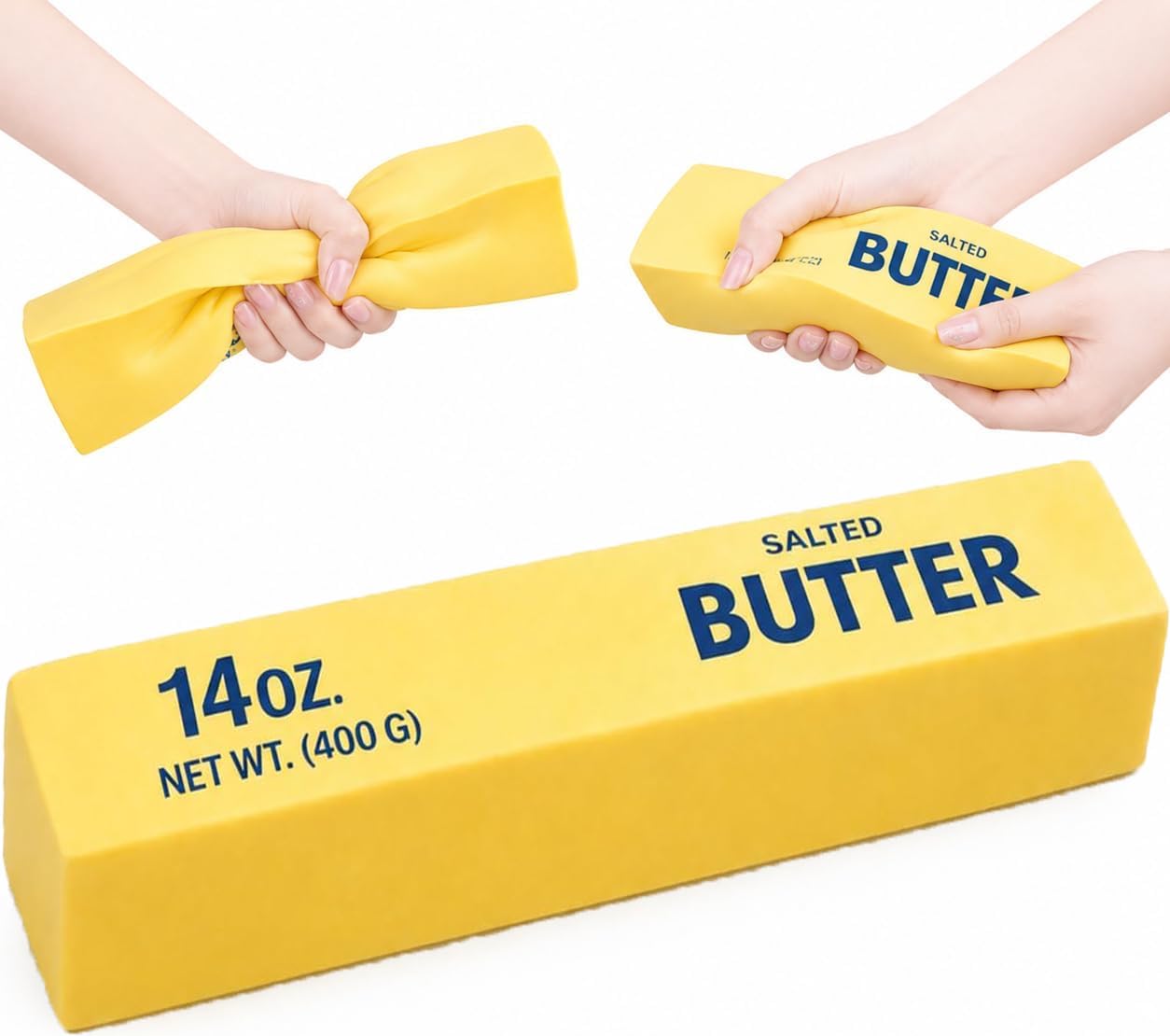 10'' Jumbo Butter Squishy Stick, 14 oz Big Slow Rising Squishies, Large Butter Squeeze Stress Balls, Giant Soft Squeeze for Office Desk & Home Use (1, Giant)