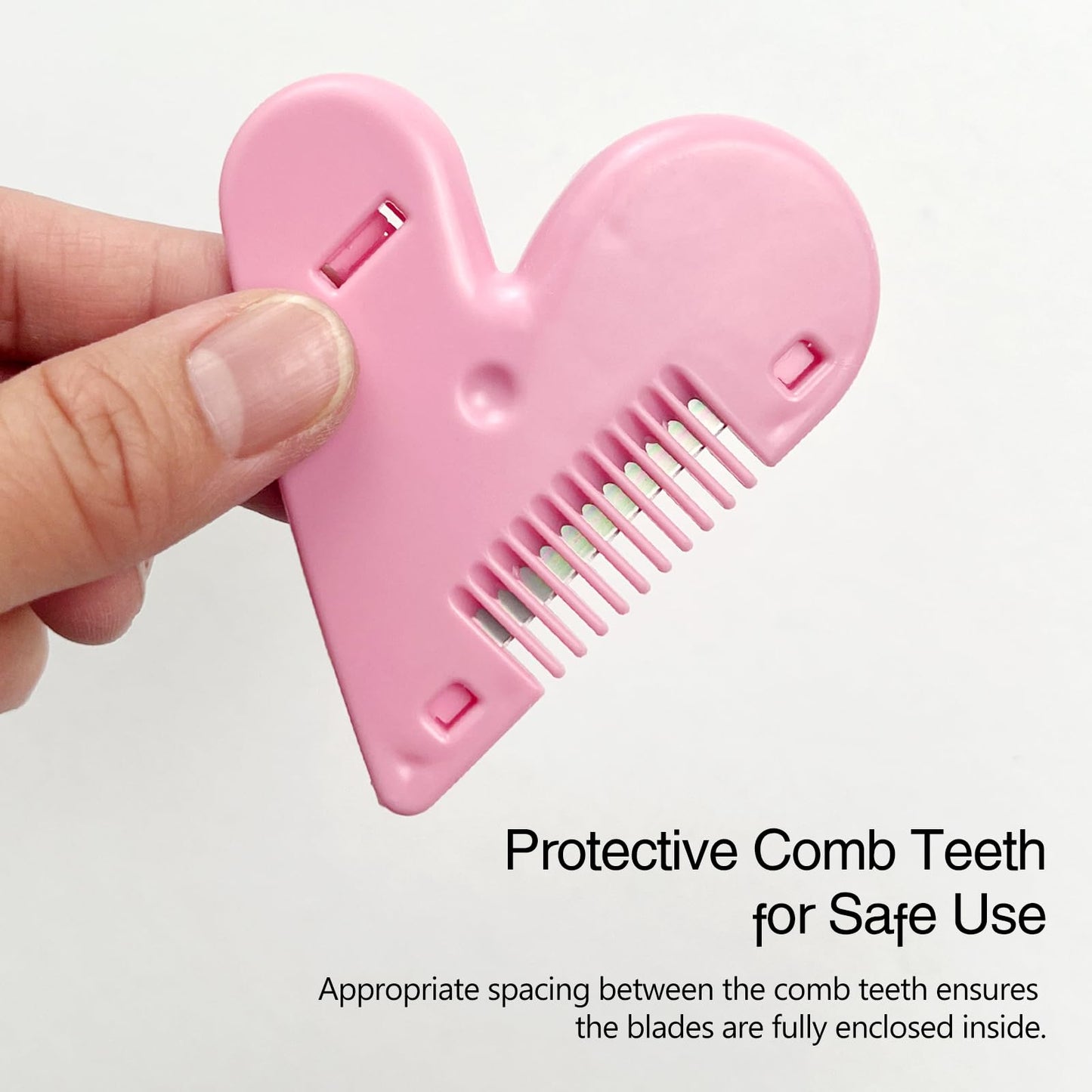 Portable Pubic Hair Trimmer for Women, Heart-Shaped Intimate Shaping Tool, Compact Hair Razor Comb Cutter for Kid, Women, Girls (Red)