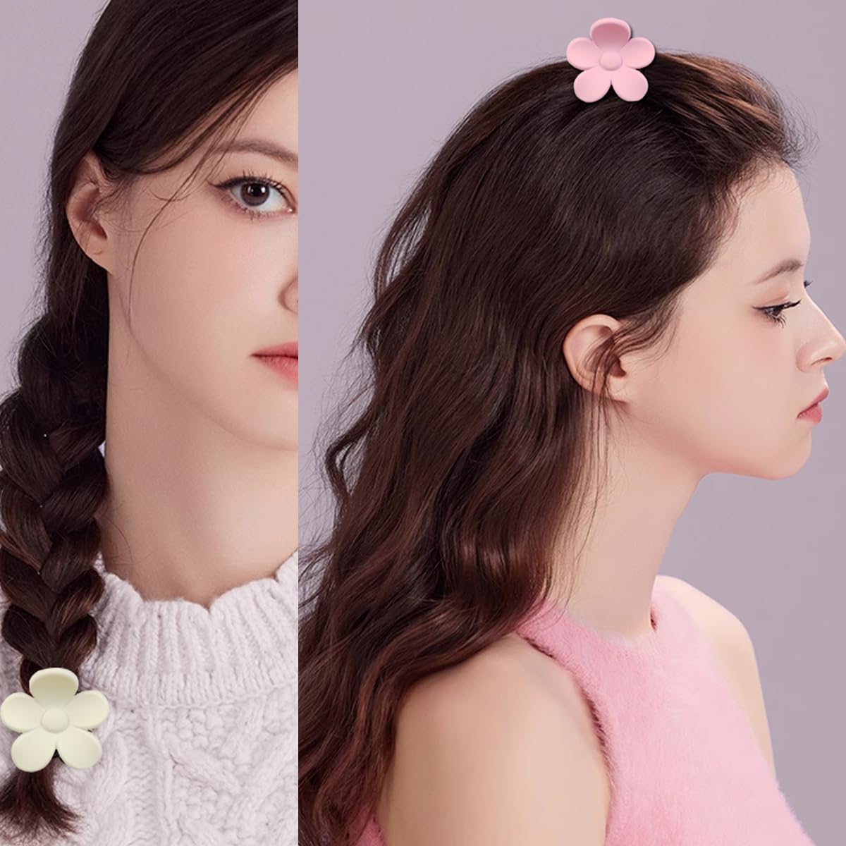 Cute Flower Claw Clips - 20PCS Small Jaw Clips for Women & Girls | Strong Hold, 10 Colors, Ideal for Thin to Thick Hair