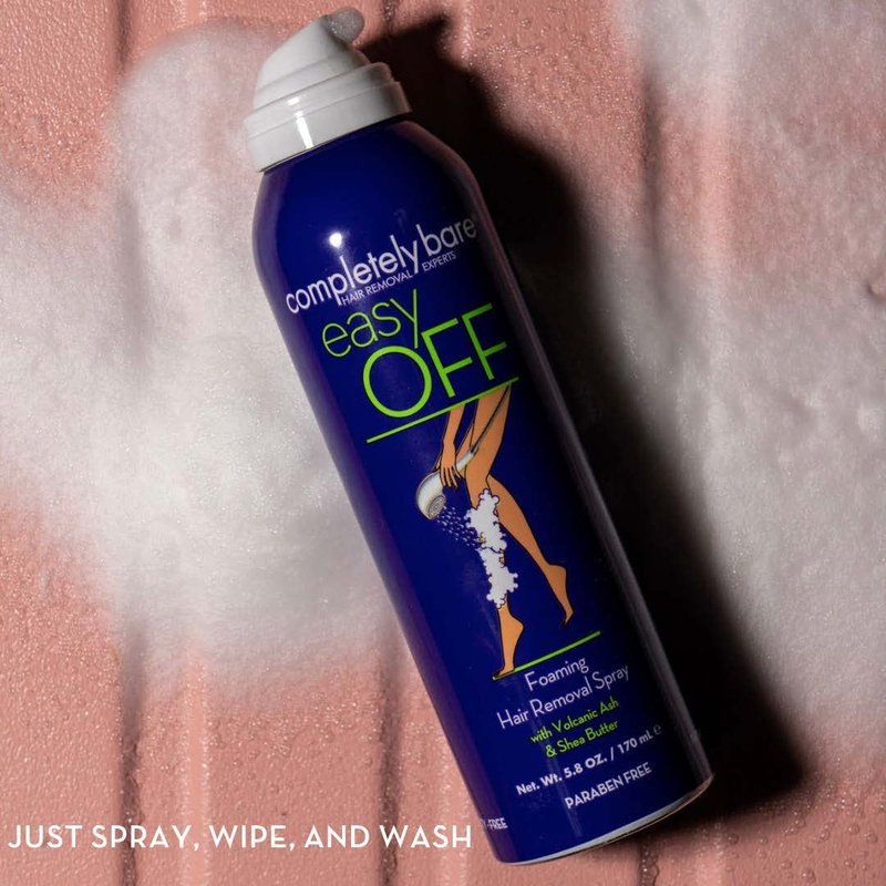 completely bare easy OFF | Foaming Hair Removal Spray | Shea Butter | Aloe Vera | Volcanic Ash | 5.8 OZ