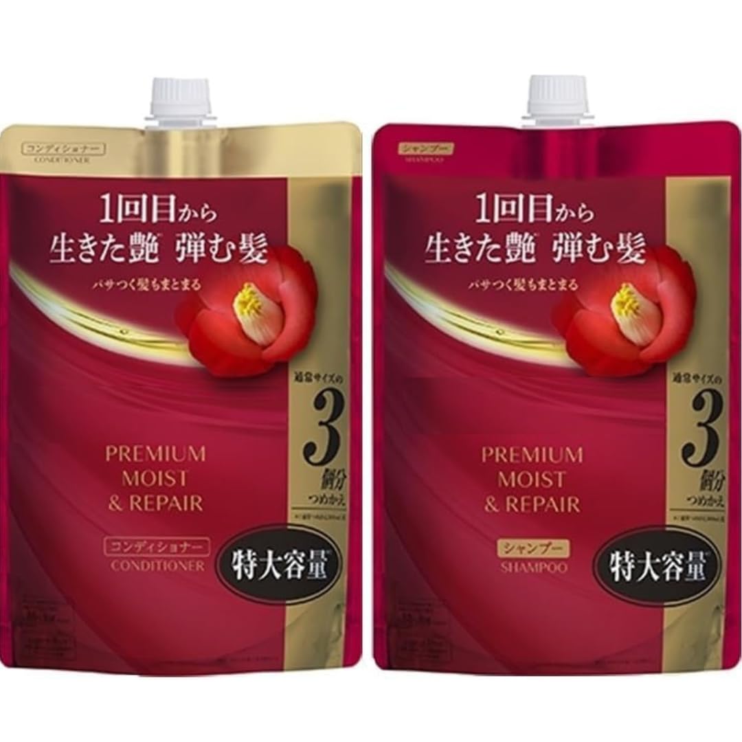 Premium Japan Shampoo and Conditioner Set - Premium Moist and Repair Shampoo Refill 900ml, 30.4 oz, Premium Moist and Repair Conditioner Refill 900ml, 30.4 oz.