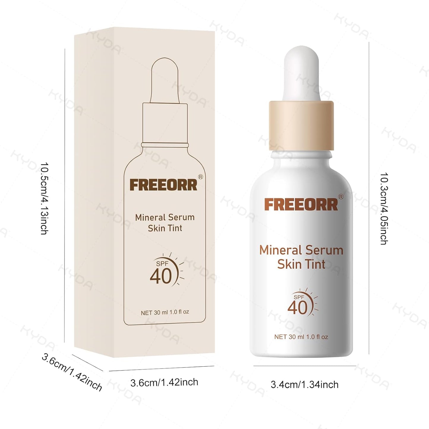 KYDA SPF 40 Color Changing Foundation - Mineral Serum Skin Tint for Mature Skin | Mirage Shade Adjusting Makeup