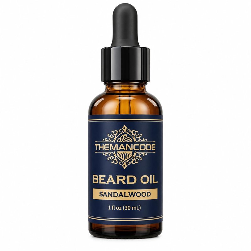 THEMANCODE Beard Oil for Men, Sandalwood, Beard Conditioner with Natural Jojoba & Grapeseed Oils, Softens, Strengthens and Moisturizes, Father Day Gifts