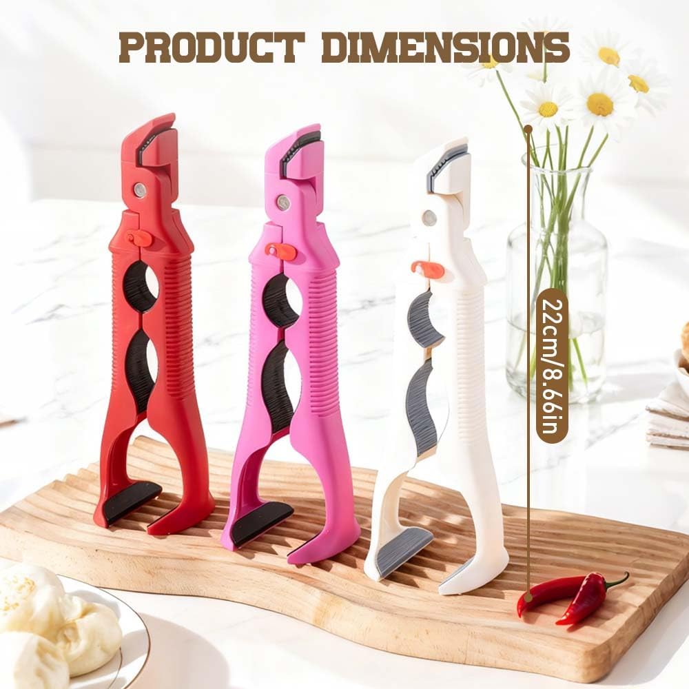 3-in-1 Hot Plate Gripper - Multi-Angle Anti-Scald Bowl Holder Tool | Red, Secure Lock Design
