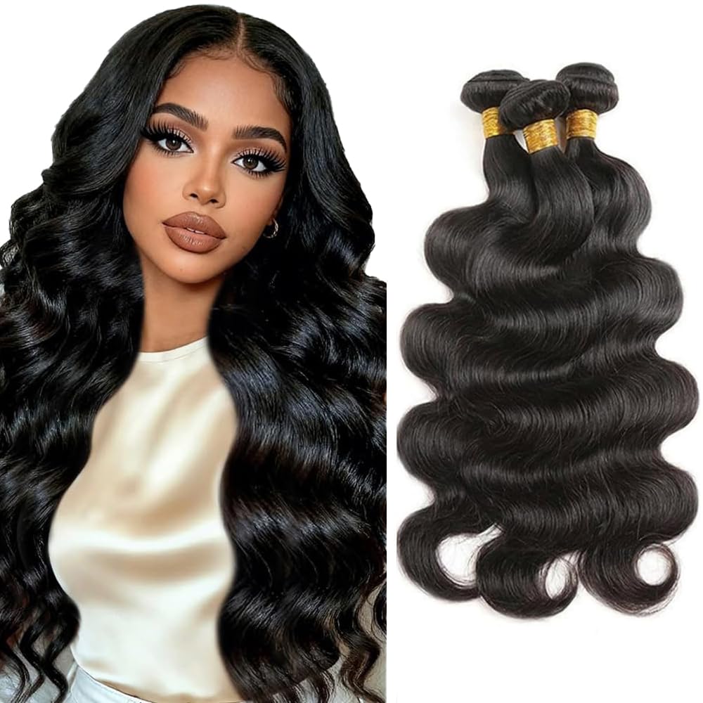 30 32 34 Inch Human Hair Bundles Body Wave 150g/3 Bundle Brazilian Unprocessed Virgin Hair Body Wave Bundle Human Hair Weave for Black Woman