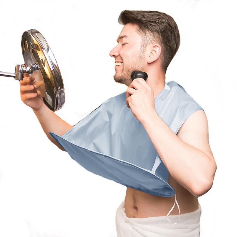Linkidea Beard Bib Apron, Non Stick Beard Shaving Apron for Sink, Mess-Free Beard Trimming Catcher, Foldable Beard Grooming Accessory, Gift for Men Husband Dad (Grey)