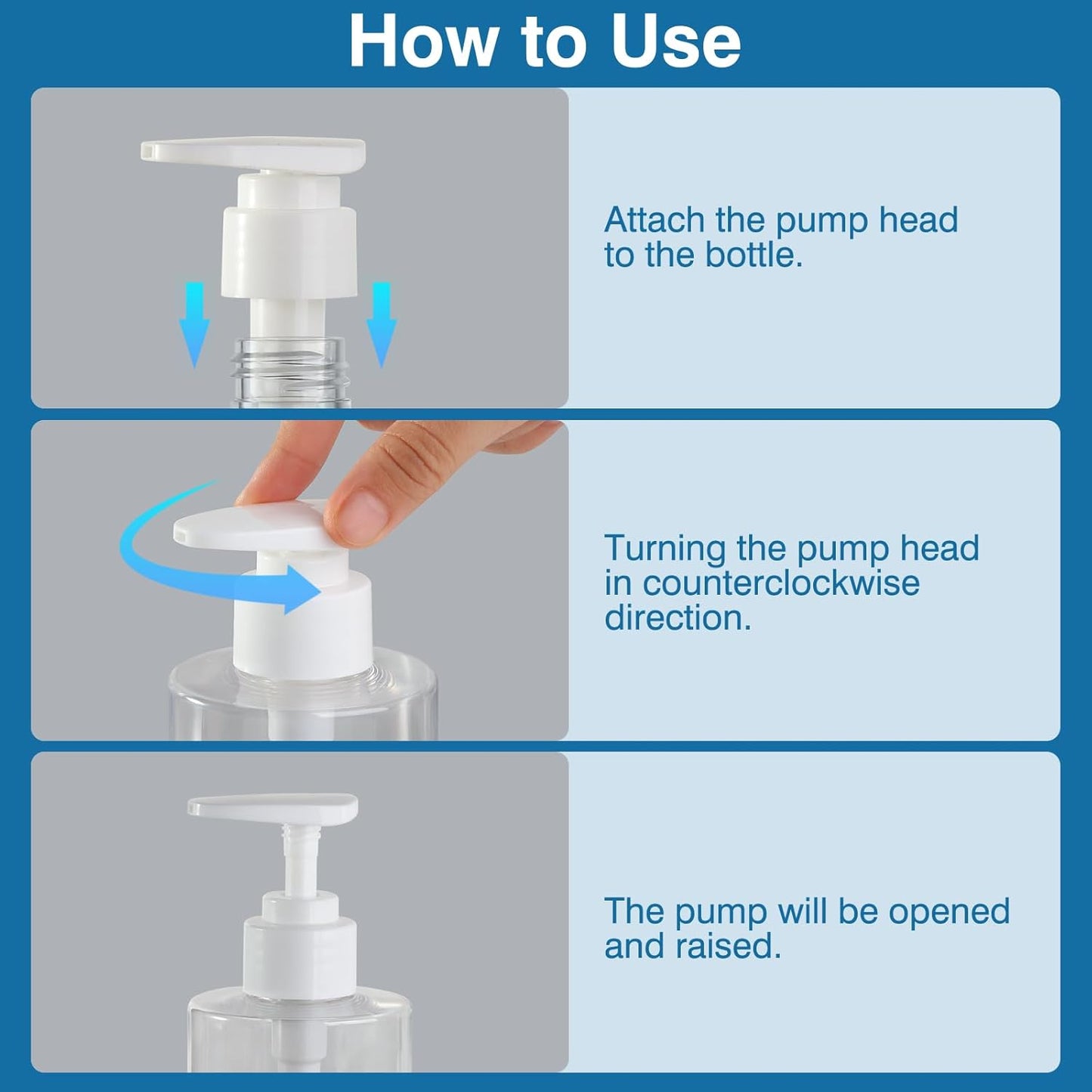 BPA-Free Plastic Pump Bottle Dispenser - 2 Pack Clear Refillable Containers for Lotion & Shampoo