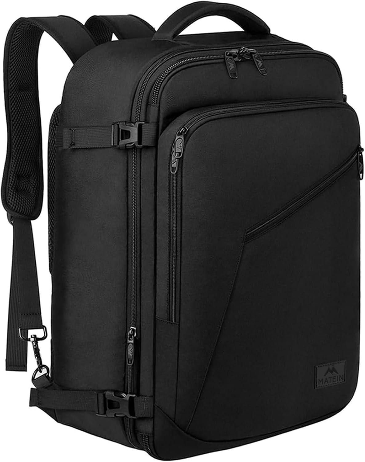 MATEIN Extra Large Carry-On Backpack - Expandable Airplane Approved Travel Bag for Men & Women | Water-Resistant 40L, Black