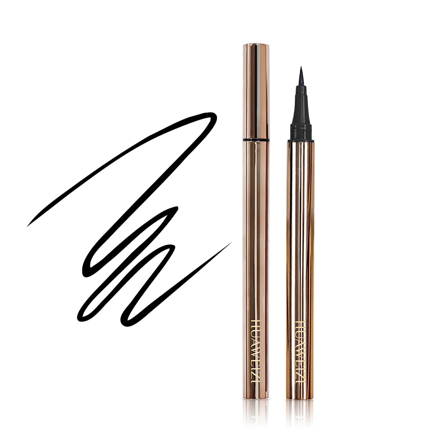 UKLXX 2 PCS Liquid Eyeliner, Black Matte Tint, Ultra Fine Tip, Lasting Pigment Eyeliner Pencil, Silky Smooth Formula, Quick Drying