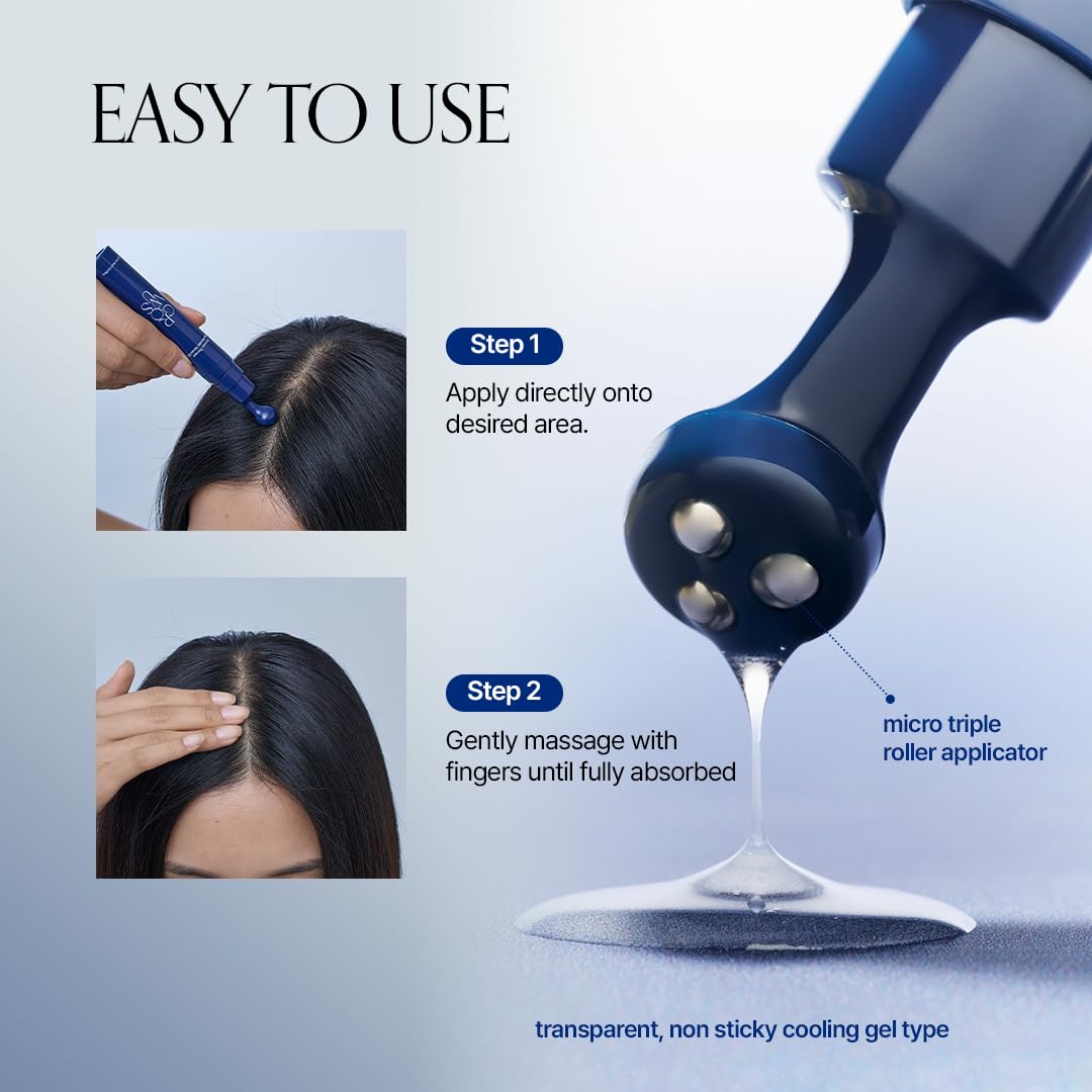 GROWUS Recover Therapy Hair Booster Serum EX - Biotin Spicule & Triple-Ball Scalp Massager for Thinning Hair - Root Strengthening Scalp Serum for Thicker, Fuller Hair - 14ml (0.47 fl.oz)