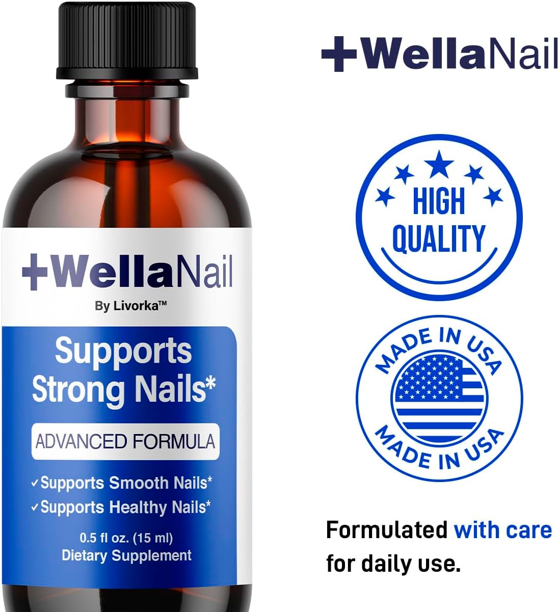 WellaNail Drops - Advanced Liquid Nail Supplement for Maximum Strength | 3-Pack for 3 Months