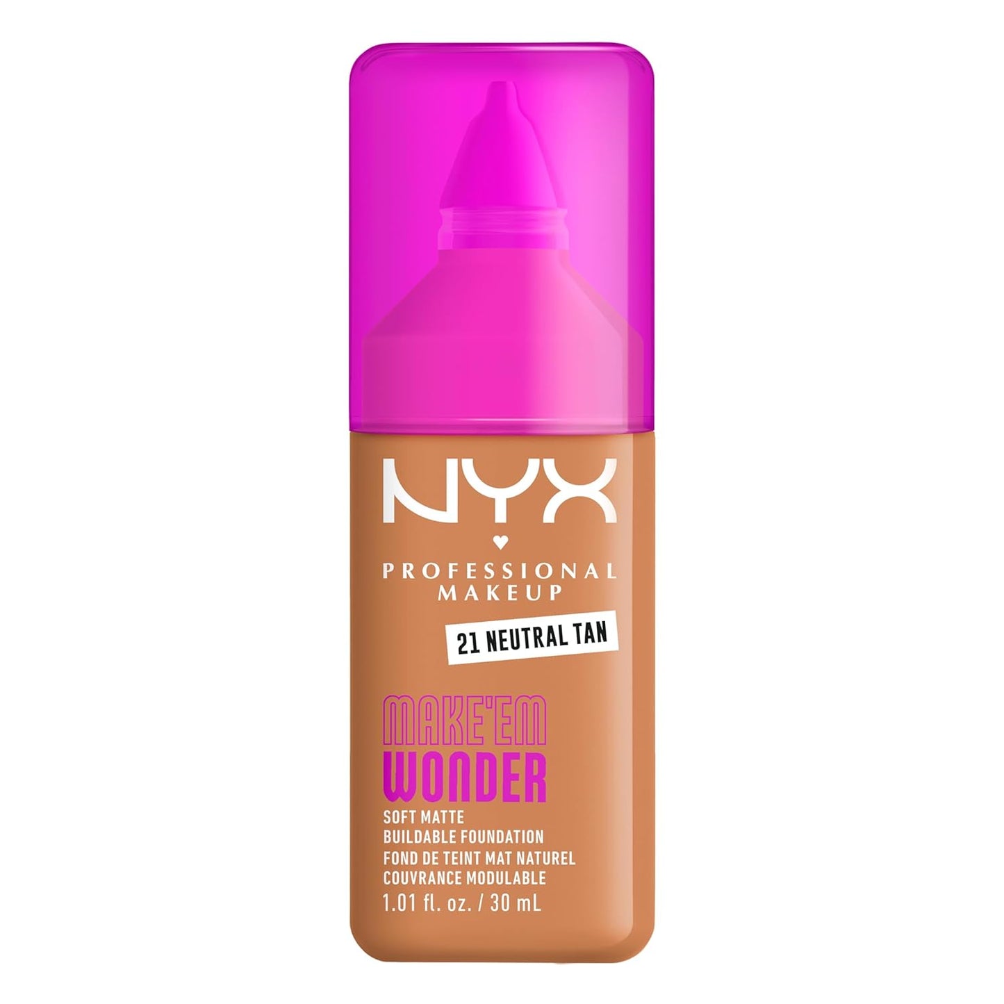 NYX Professional Makeup Liquid Foundation - 24HR Soft Matte Finish, Buildable Full Coverage | 12 Natural