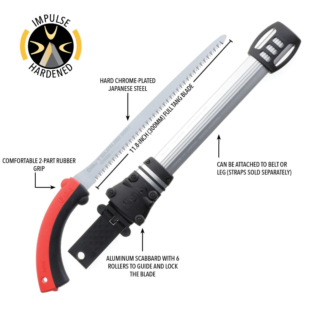 Silky Professional Series TSURUGI Straight Hand Saw 300mm Large Teeth (450-30)