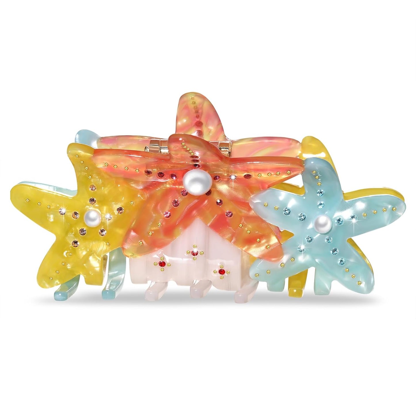 Sea Animal Hair Claw Clips - Stylish Starfish & Seashell Design | Large Beach Hair Accessories for Women & Girls