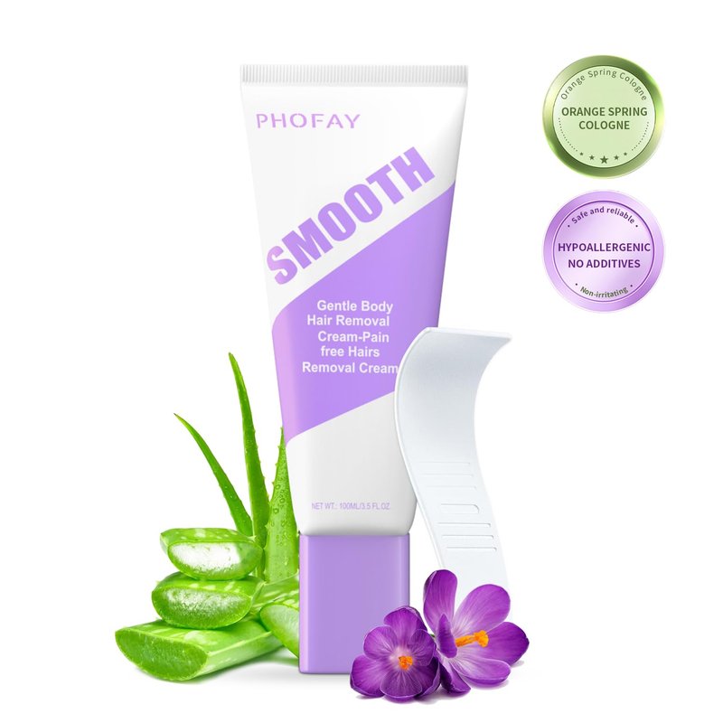 PHOFAY Hair Removal Cream for Men and Women Sensitive Skin– Fast-Acting Gentle Depilatory Dermatologist-Recommended with Aloe & Hyaluronic Acid Travel Size(3.5 Ounce (Pack of 1))