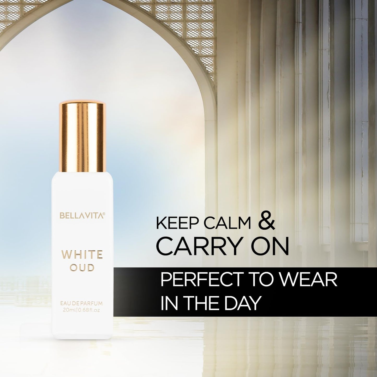 **Bellavita White Oud Eau de Parfum - Long Lasting Unisex Fragrance | 20 ml Travel Size with Fruity & Tobacco Notes**