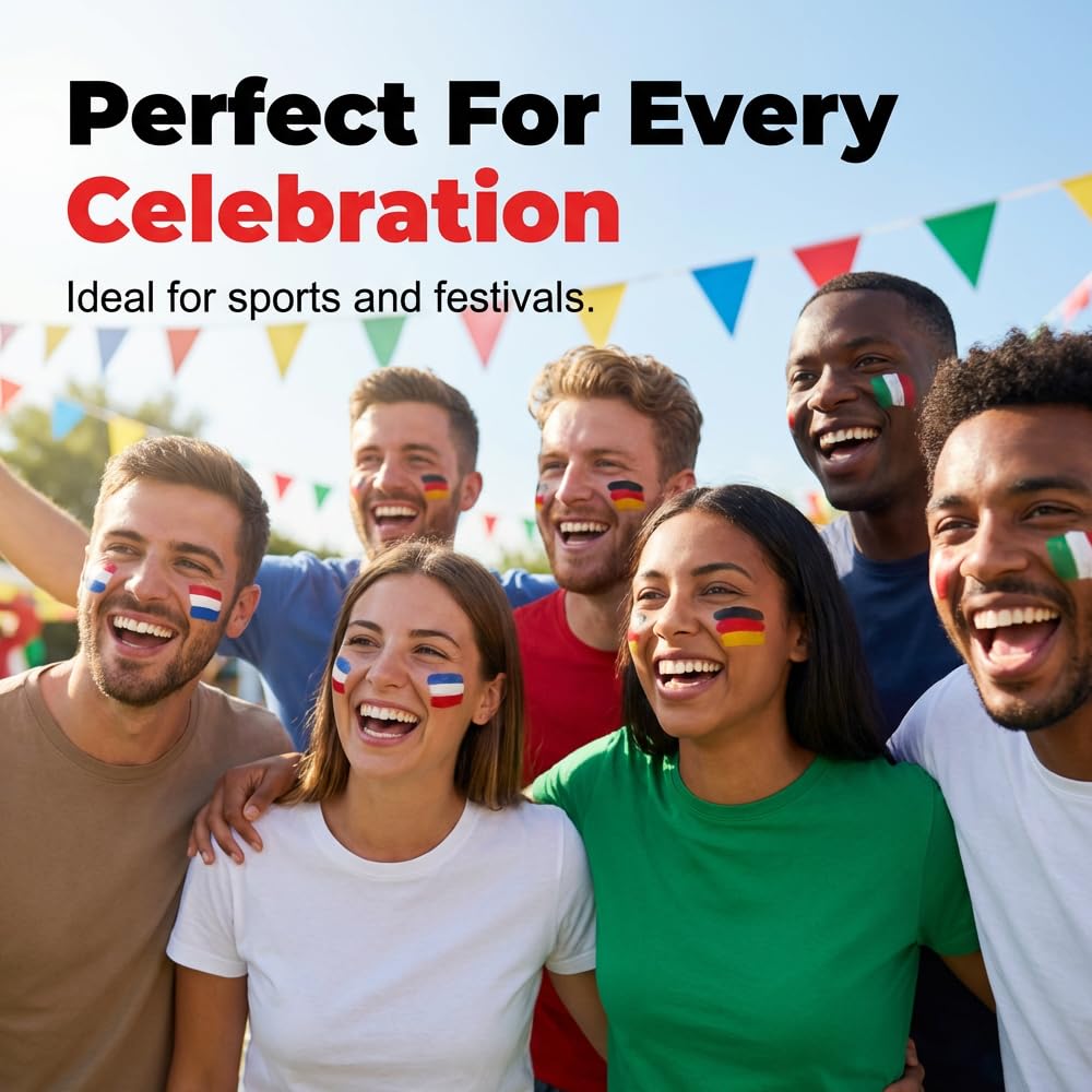 Red White and Blue Face Paint Sticks - Washable Body Paint for Sports Fans | 6 Colors for Baseball, Soccer, Football, Softball