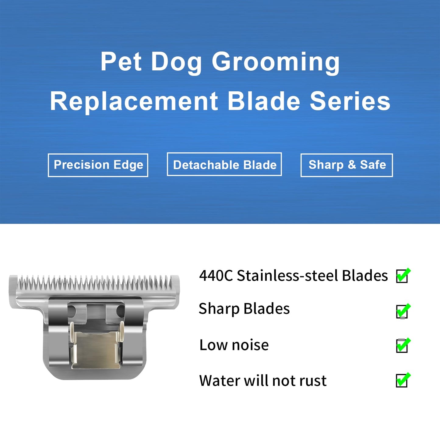 HONGNAL 84# Pet Dog Grooming Stainless Steel Blade,Compatible with Ainds,Oster A5,Wahl KM-10 and Other Series Detachable Clippers, Cut Length 3/32-Inch