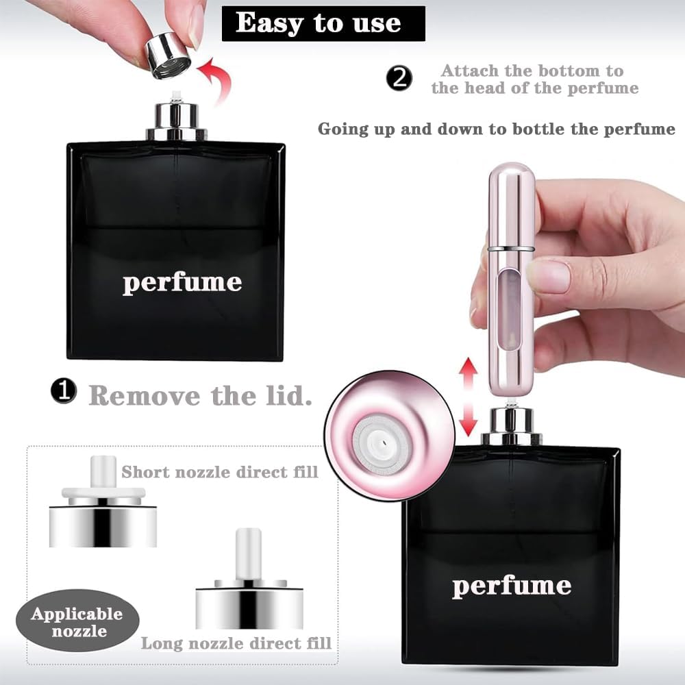 Travel Perfume Atomizer Refillable - 4PCS Mini Perfume Spray Bottles for Men & Women | Travel Size
