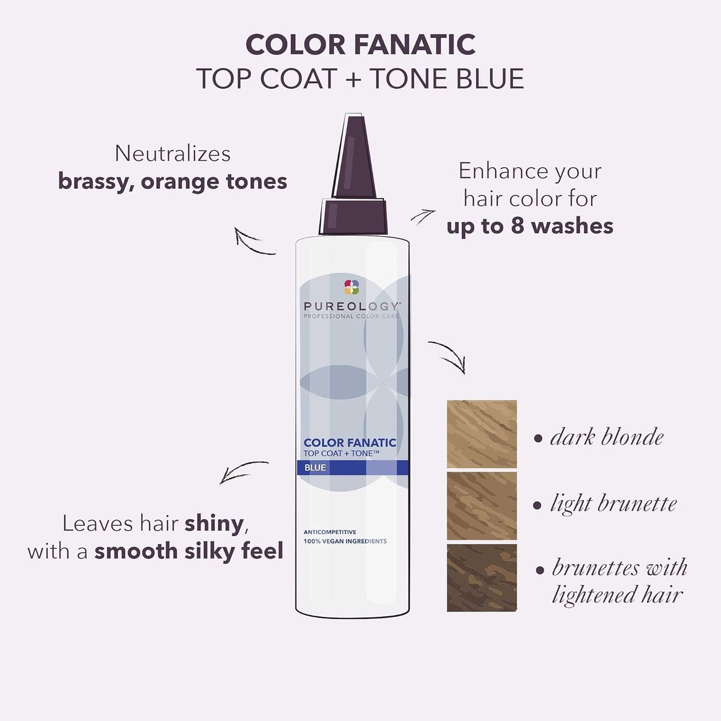 Pureology Color Fanatic Top Coat - Hair Color Treatment for Vibrancy, Smoothness & Shine | 8.5 oz