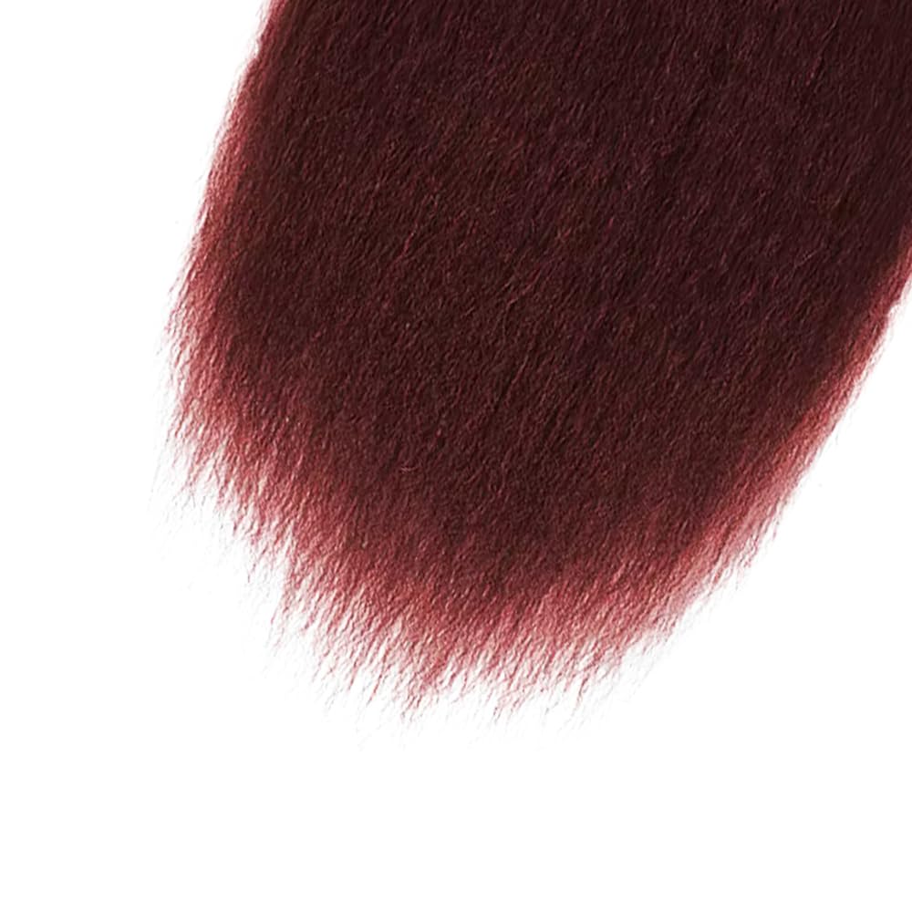 #99J Bundles Human Hair Yaki Straight Bundles 14 16 18 Inch 3 Bundles 50g/Bundle Burgundy Kinky Straight Bundle Unprocessed Brazilian Virgin Weave Hair Extensions for Black Women