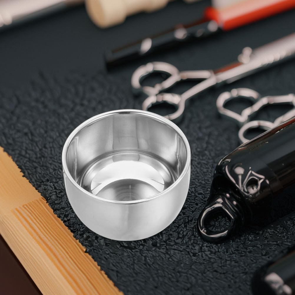 OUNONA Double Layer Stainless Steel Shaving Soap Bowl Set for Men 3.22 Inch Heat Insulated Shave Cup for Smooth Lather and Efficient Shaving