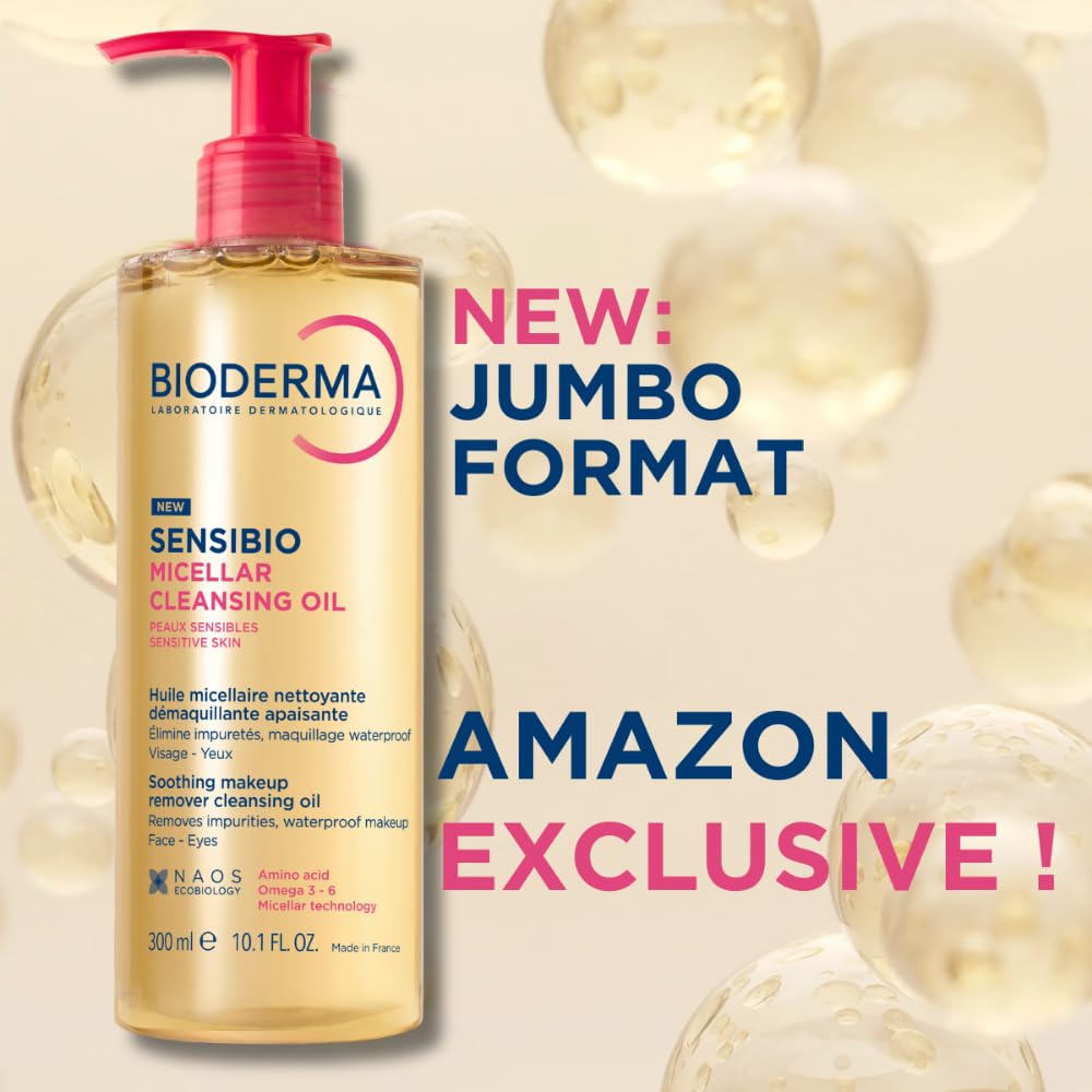 Bioderma Sensibio Micellar Cleansing Oil - Gentle Face Cleanser for Sensitive Skin | 6.7 oz