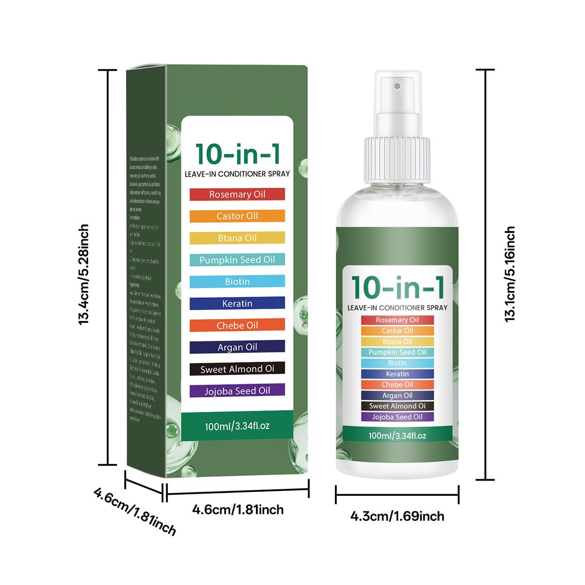 Hair Conditioning Mist Detangling Spray, Leave In Conditioner Spray, Complete Leave-In Conditioning Mist for Dry, Frizzy, Straight & Curly Hair (1PCS)