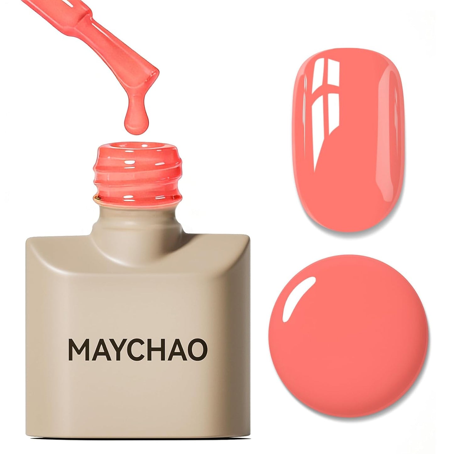 Light Pink Gel Nail Polish - 15ML Soak Off UV/LED for DIY Nail Art | Peach Pink Color, 0.5 OZ