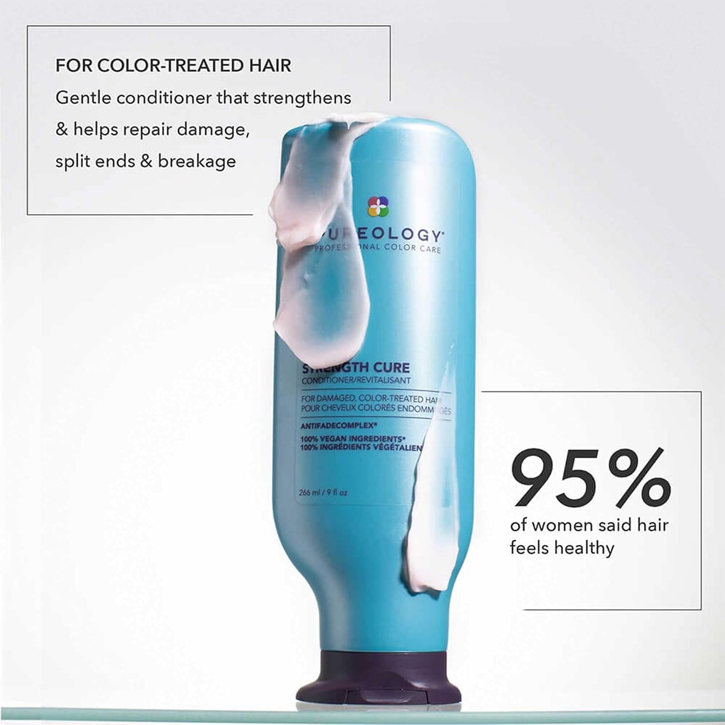 Pureology Strength Cure Travel Size Bundle - Strengthens & Protects Damaged Color-Treated Hair | Sulfate-Free & Vegan