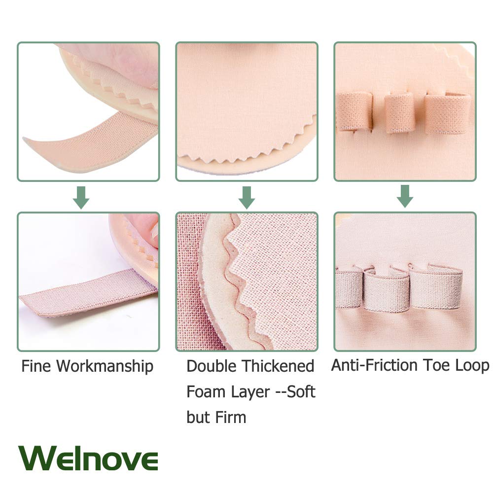 Welnove Toe Straightener Hammer Toes Corrector Pack of 2 (3 Holes) for Claw Toe Mallet Toe Contracted Toe and Cured Toe Hammer Toe Splint