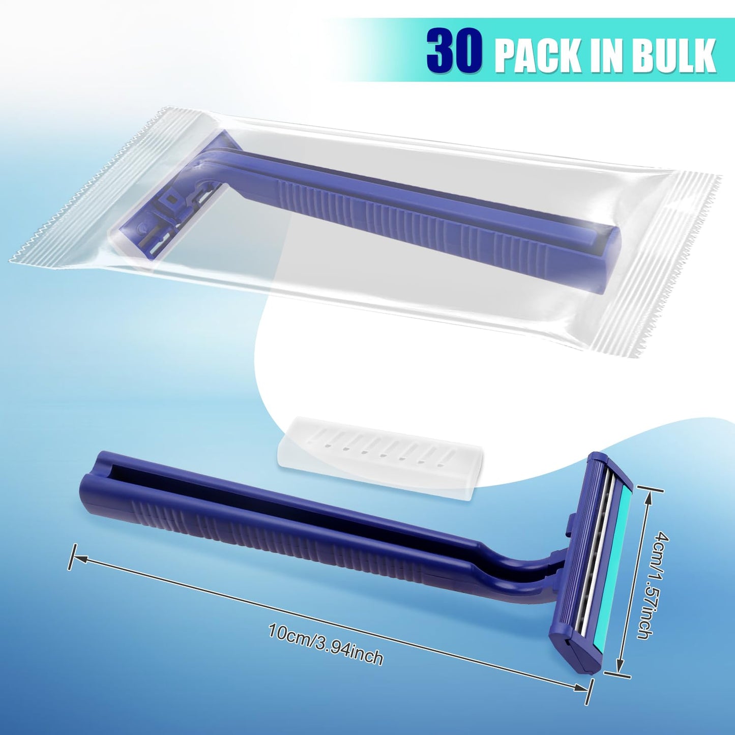 MAGDIY Disposable Razors Bulk for Men 20 Pack, Homeless Supplies Bulk, Twin Blade Mens Travel Supply Razor for Shaving Individually Wrapped, Safety Beard Shavers for Camping Bathing Hotel (Blue)