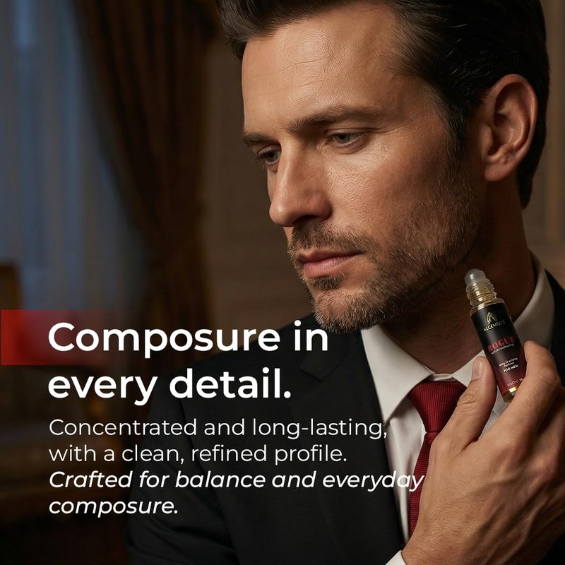 Pheromone Cologne For Men - Concentrated Oil-Based Perfume | Long-Lasting Amber & Musk Scent - 0.34 oz