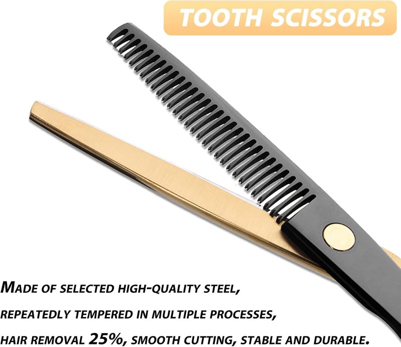 Professional Hair Cutting Scissors - Stainless Steel Barber Thinning Shears | Multifunctional Kit for Salon & Home Use