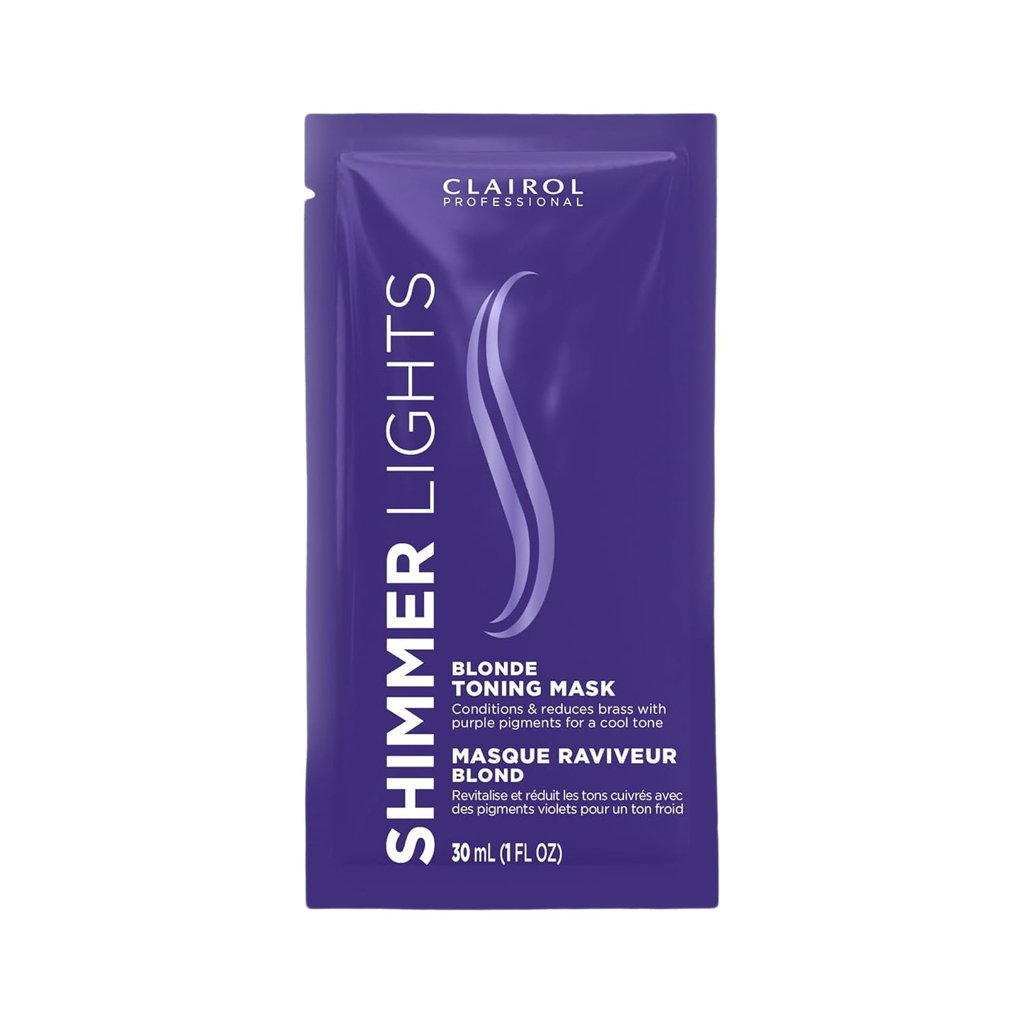 Clairol Professional Shimmer Lights Violet Toning Mask - Neutralize Brassy Tones for Refreshing Blonde Hair Results