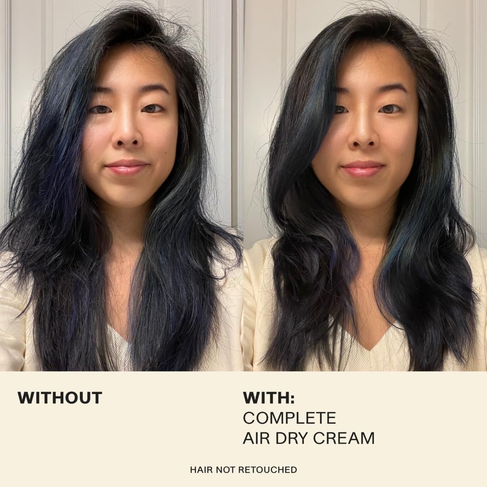 JVN No Heat Air Dry Cream - Hair Smoothing & Curl Enhancer, 5 Fl Oz | Silicone-Free, Natural Texture