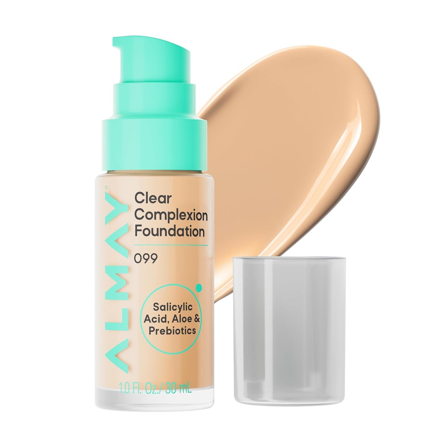 Almay Clear Complexion Foundation - Oil-Free Makeup for Acne-Prone Skin | Buildable Coverage, Soft-Matte Finish, 1 fl oz