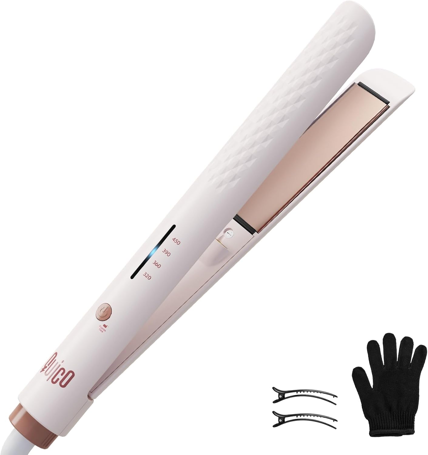 Hair Straightener | Fast Heating Ceramic Flat Iron for Women - 320℉-450℉, Auto-Off, Pink