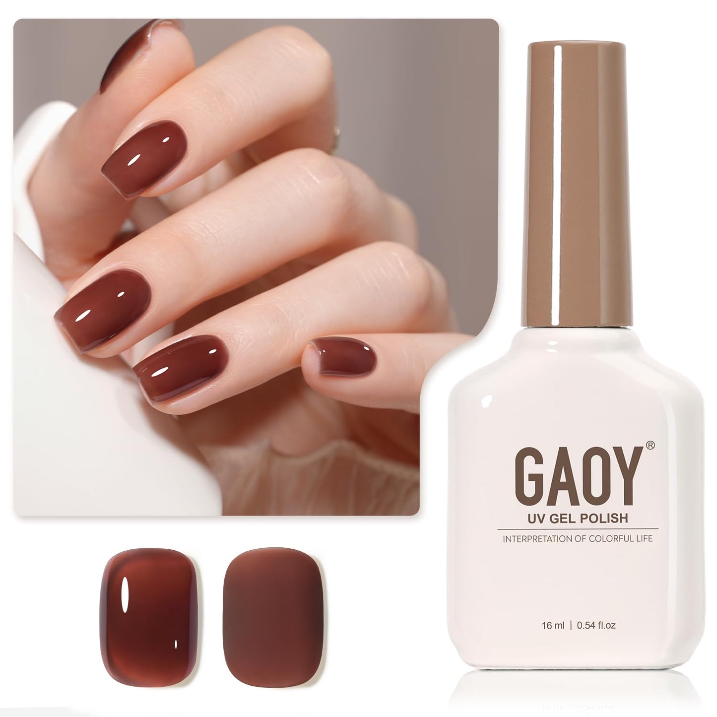 Sheer Light Pink Gel Nail Polish - 16ml UV Cure Jelly Milky White Peach for DIY Manicure & Pedicure